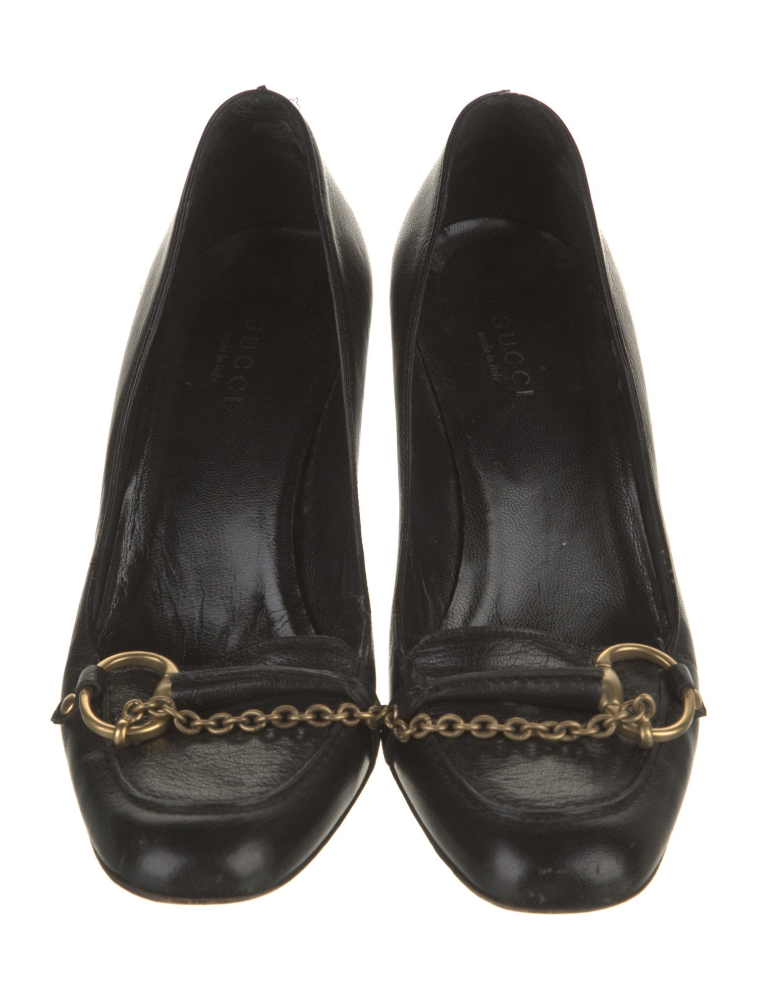 Gucci Hasler Horsebit Accent Leather Pumps